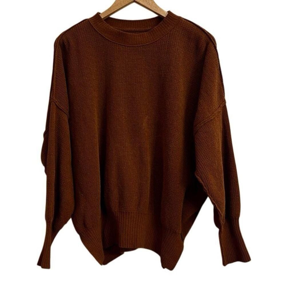 Abercrombie & Fitch Soft A&F Collection Brown Crewneck  Slouchy Sweater Small - Picture 2 of 7